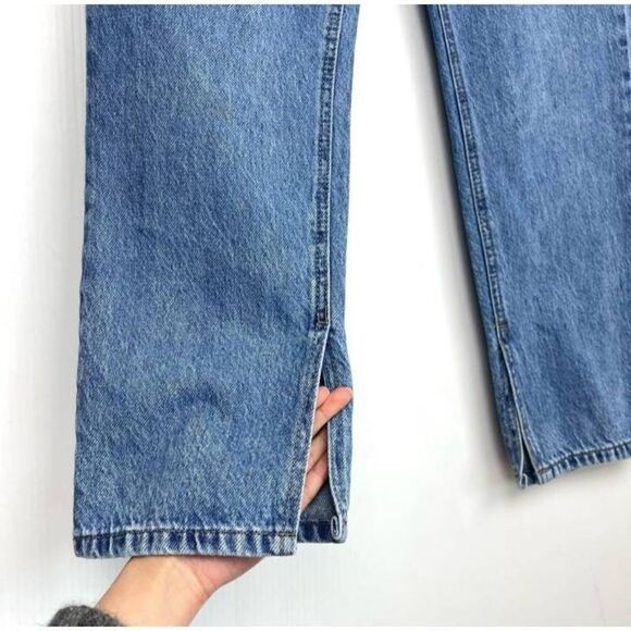 House Of Harlow 1960 Supper High Rise Button Fly Split Hem Straight Jean… - Picture 2 of 6